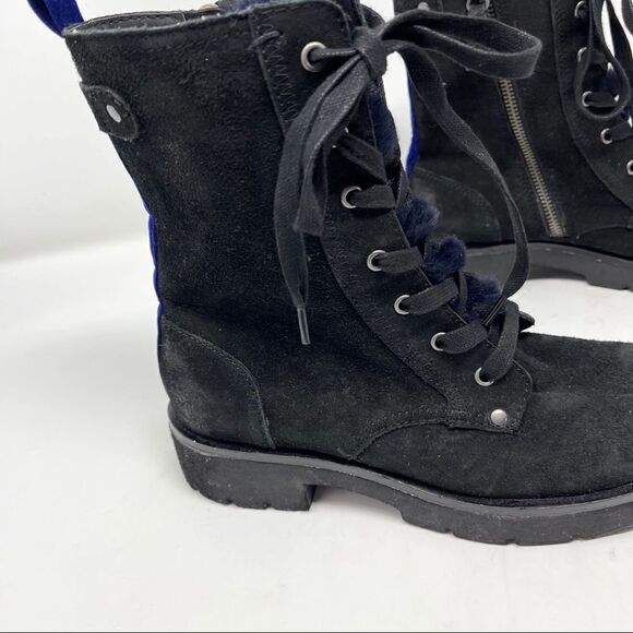 OTBT Summit Combat Faux Fur Suede Booties 6 - Picture 3 of 9